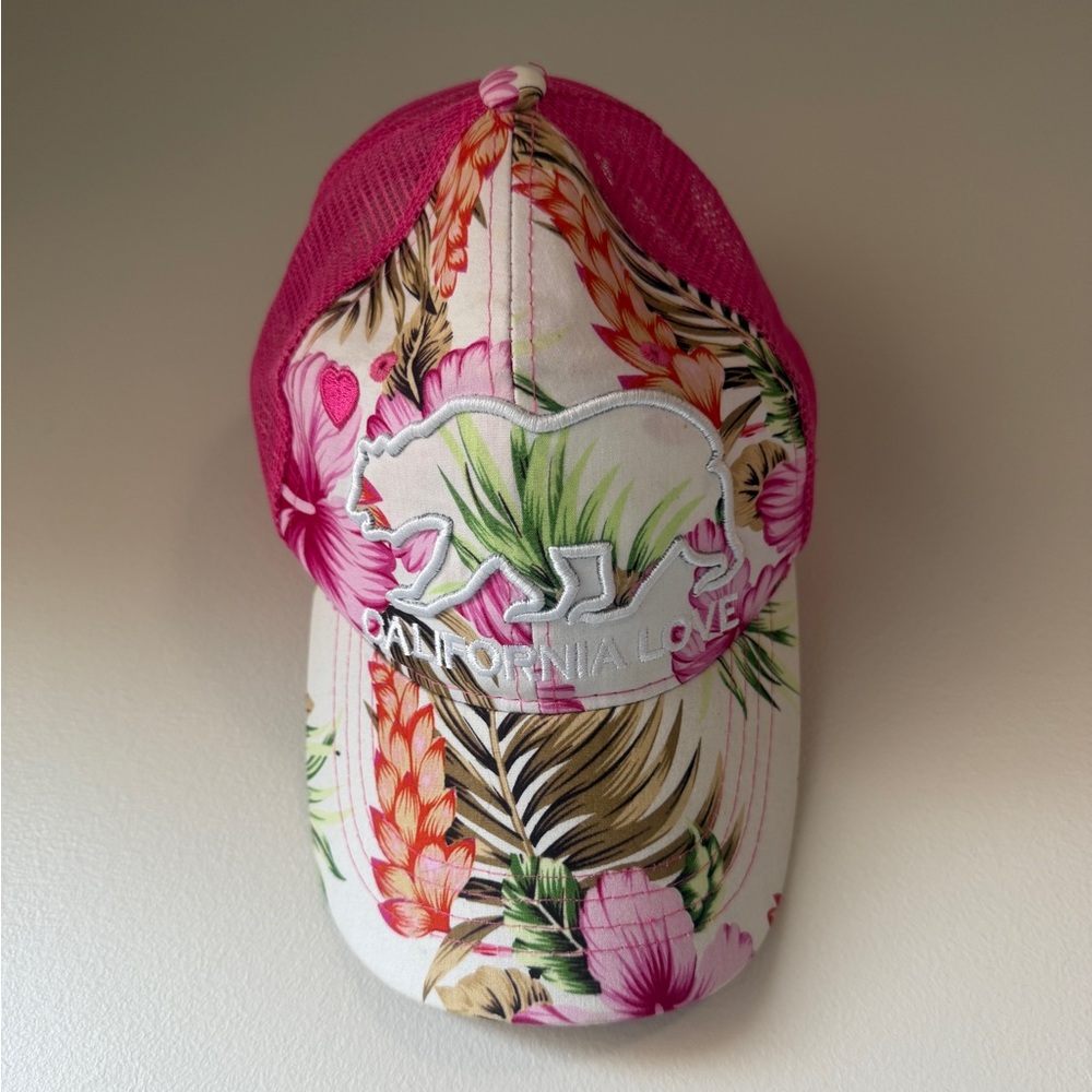 California Love Floral Pink and White Cap